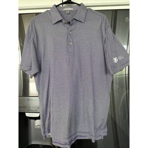 Peter Millar Summer Comfort Polo Shirt Men Medium Purple Striped Performance